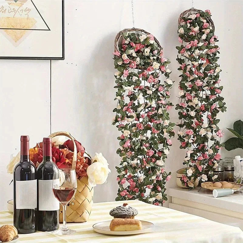 Artificial Silk Rose Garland for Weddings and Celebrations – 6 Colors