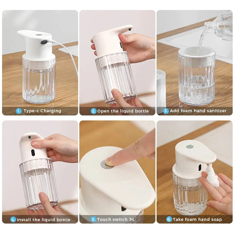 Automatic Soap Dispenser - Sensor-Operated Hygienic Dispensing, Rechargeable and Refillable