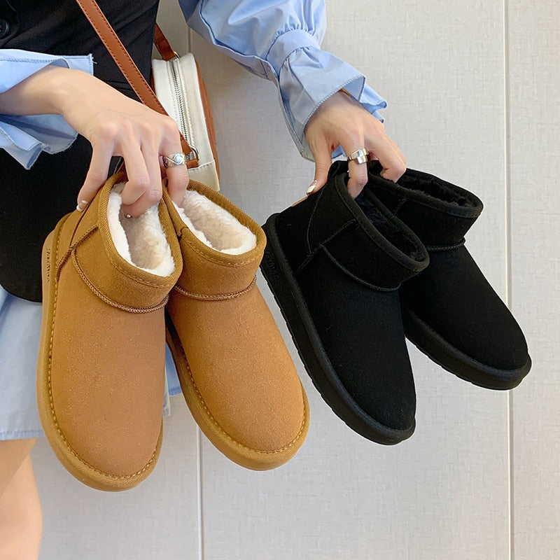 Autumn Winter Lined Ankle Boots