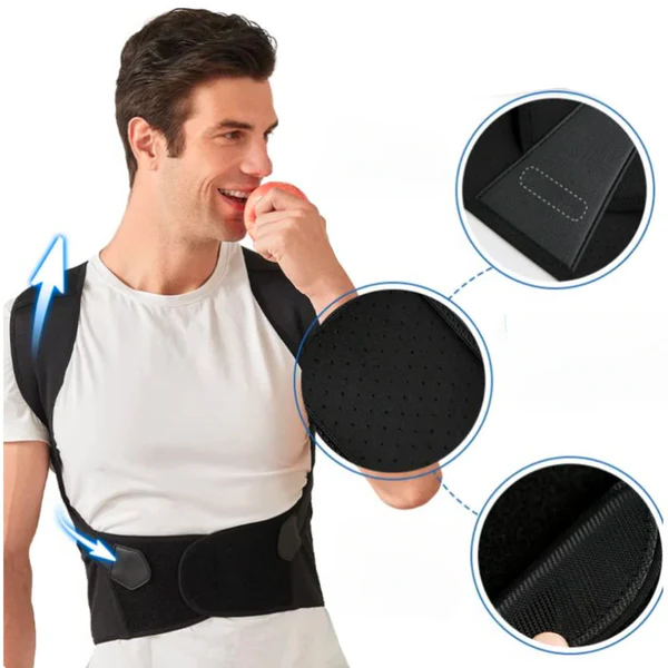 Back Posture Corrector for Healthy Back and Neck with Elastic Straps – Comfortable and Discreet