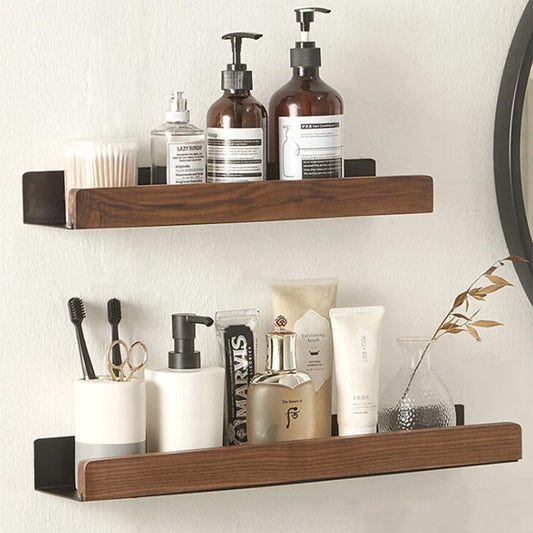 Bathroom Shelves for Modern Storage in a Warm, Minimalist Design