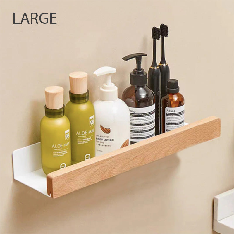 Bathroom Shelves for Modern Storage in a Warm, Minimalist Design