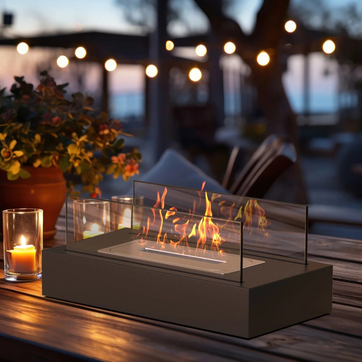 Bioethanol Table Fireplace with Modern Design