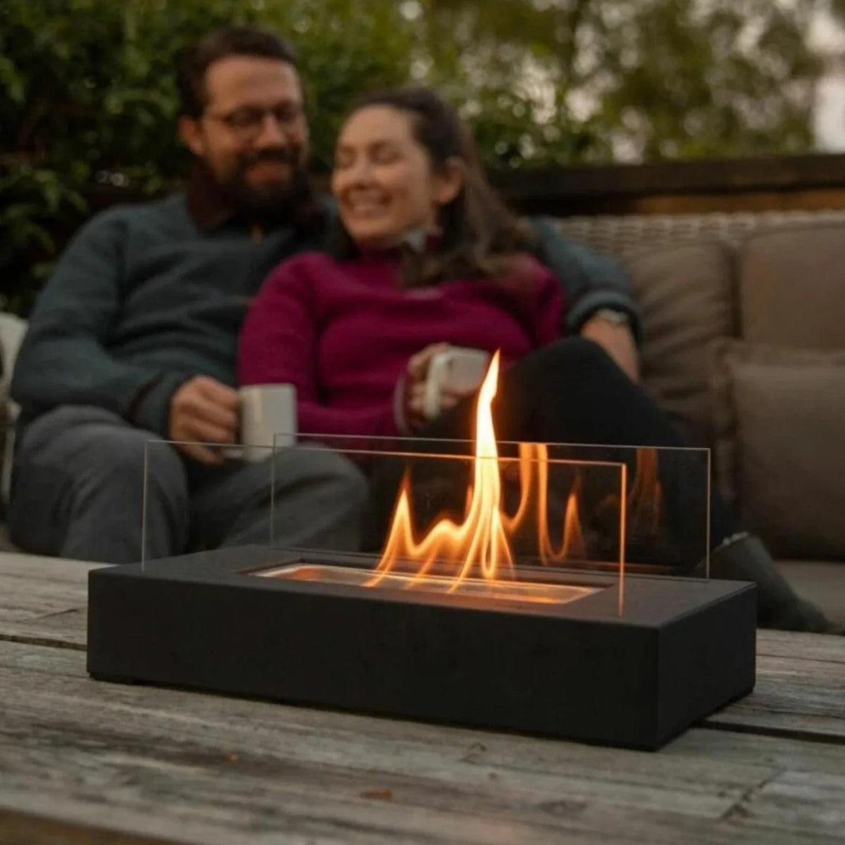 Bioethanol Table Fireplace with Modern Design