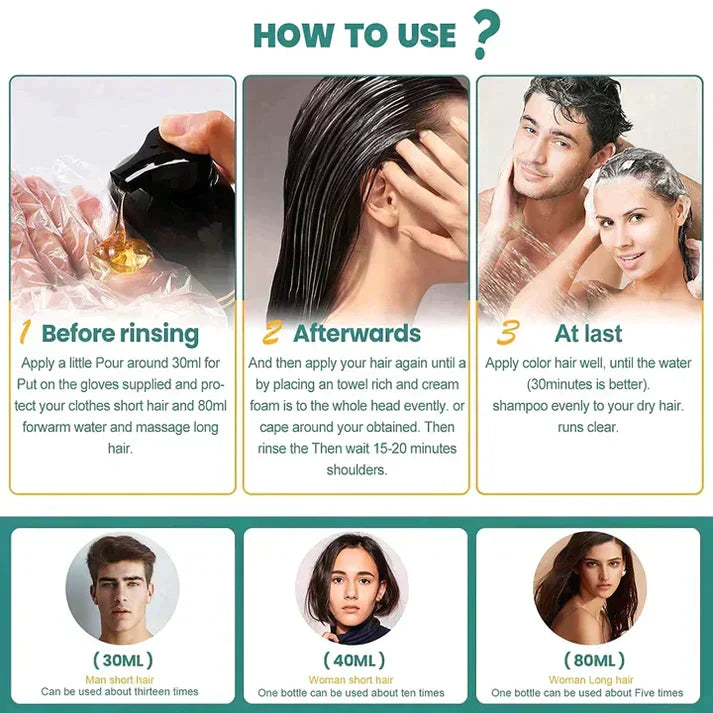 Black Hair Dye Shampoo | 3-in-1 Ayurvedic Formula: Color, Nourish & Cleanse | Natural Gray Hair Coverage in 5 Minutes | Ammonia-Free & Gentle