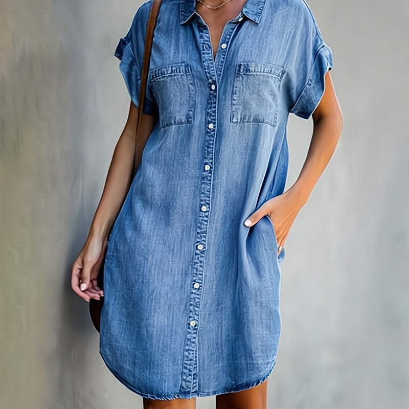 Blue Shirt Dress - Casual Style & Lightweight Comfort