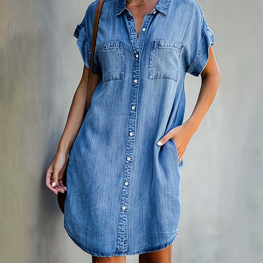 Blue Shirt Dress - Casual Style & Lightweight Comfort