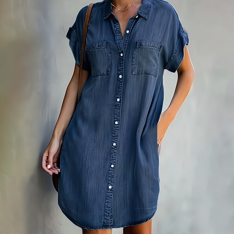 Blue Shirt Dress - Casual Style & Lightweight Comfort