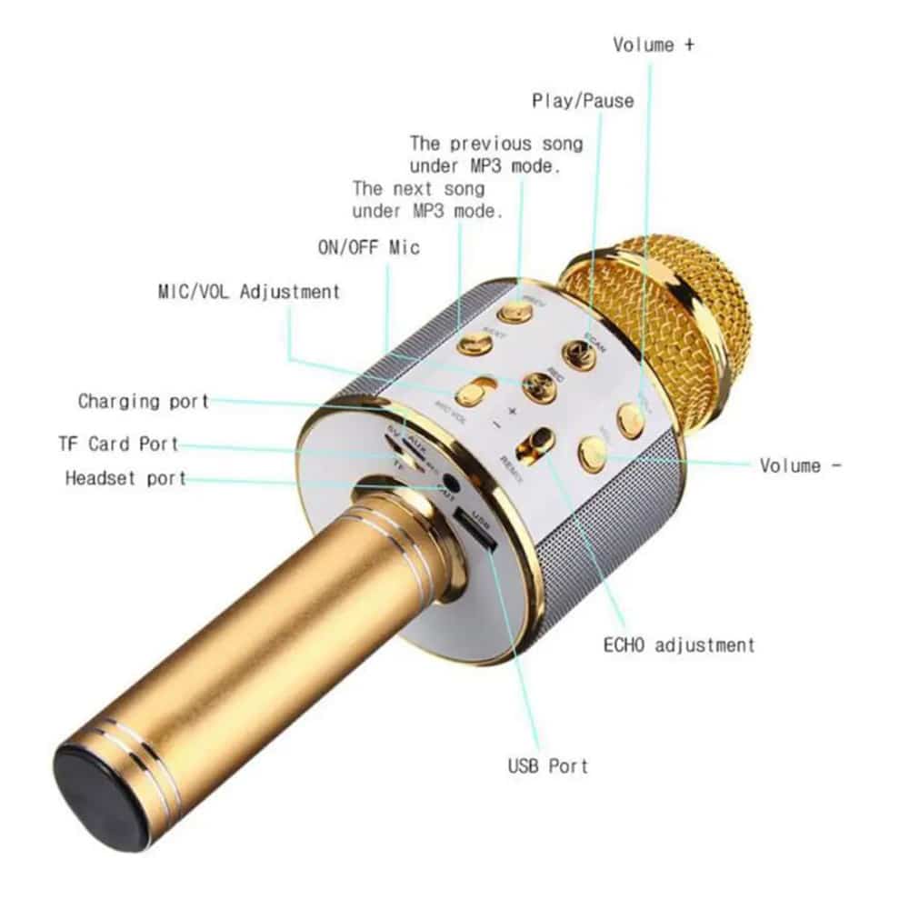 Bluetooth Karaoke Microphone with Speaker