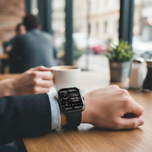 Bluetooth Smartwatch with Blood Sugar and Blood Pressure Monitoring, Fitness Features and Silicone Strap