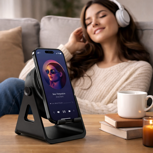 Bluetooth Speaker and Phone Stand with Inductive Wireless Charging