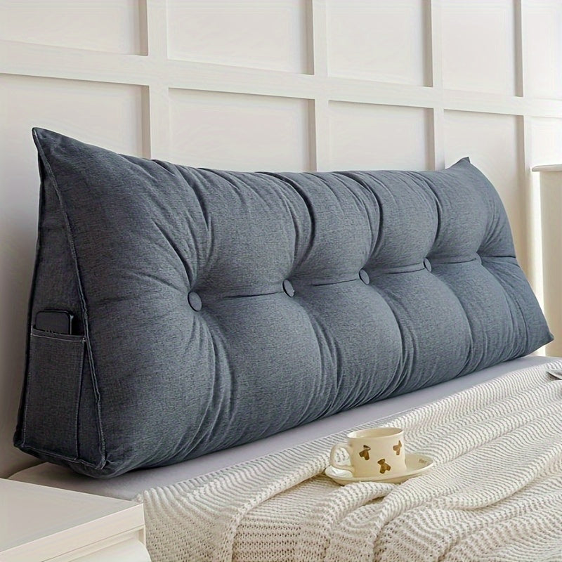 Breathable Linen Triangular Wedge Cushion - Backrest Pillow for Bed and Sofa
