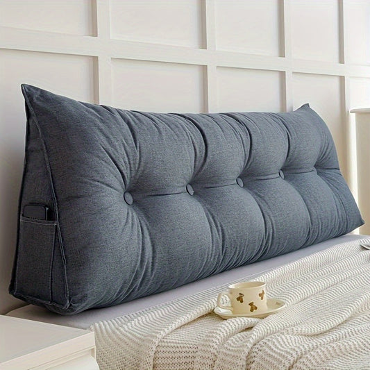 Breathable Linen Triangular Wedge Cushion - Backrest Pillow for Bed and Sofa
