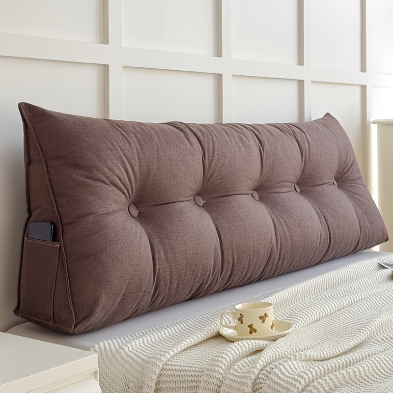 Breathable Linen Triangular Wedge Cushion - Backrest Pillow for Bed and Sofa