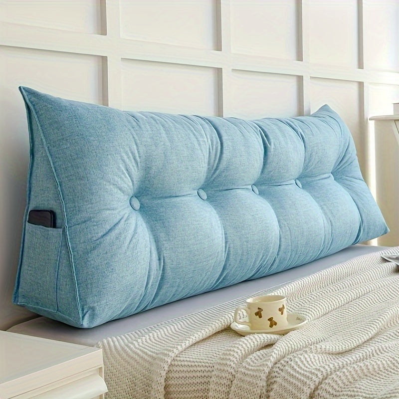 Breathable Linen Triangular Wedge Cushion - Backrest Pillow for Bed and Sofa