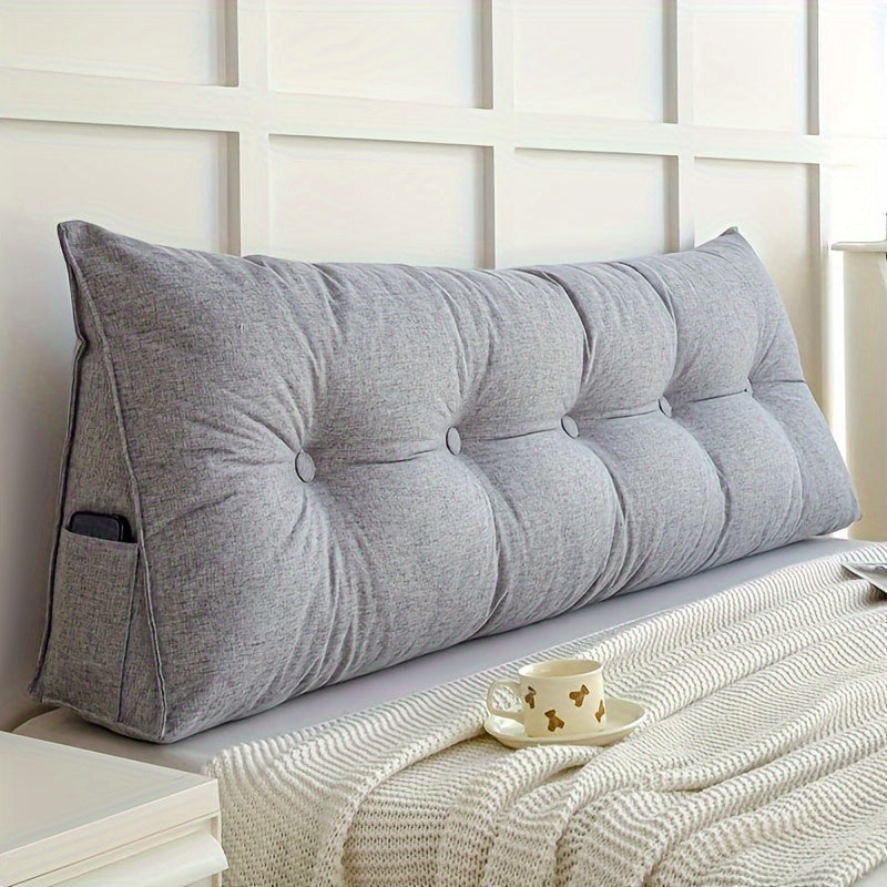 Breathable Linen Triangular Wedge Cushion - Backrest Pillow for Bed and Sofa