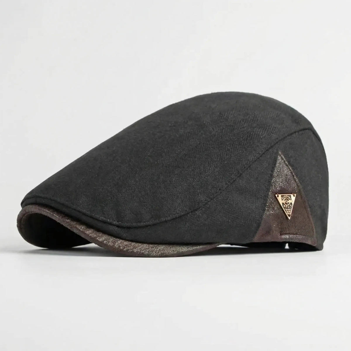 British-Style Herringbone Flat Cap