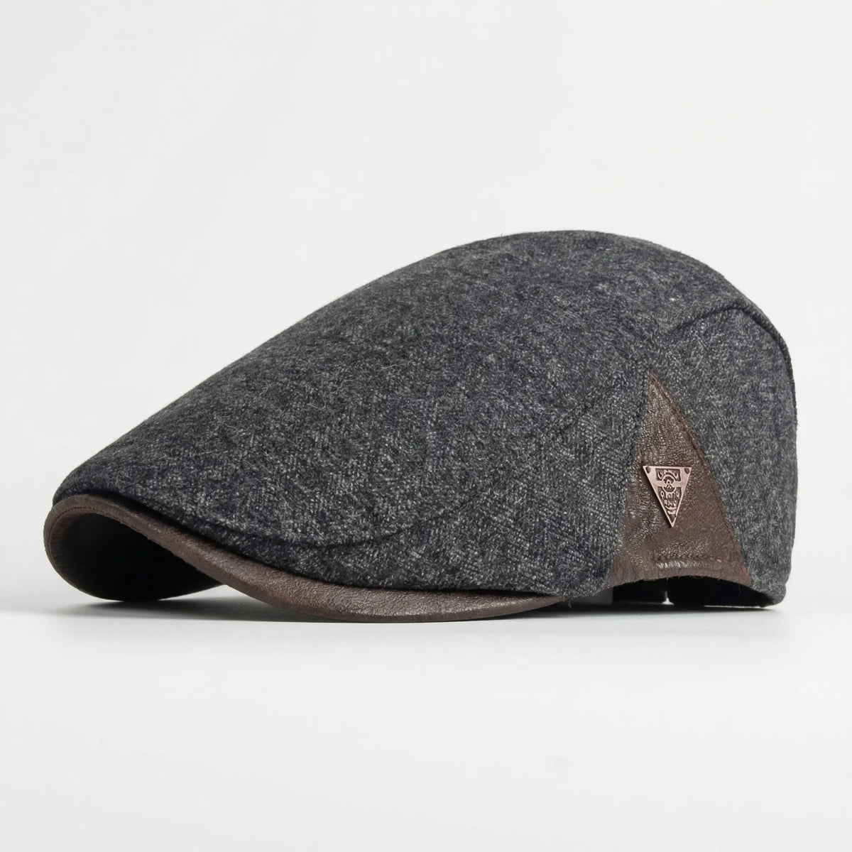 British-Style Herringbone Flat Cap