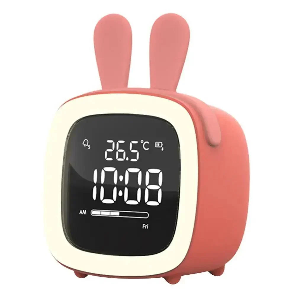 Bunny Alarm Clock with LED Digital Display and Night Light