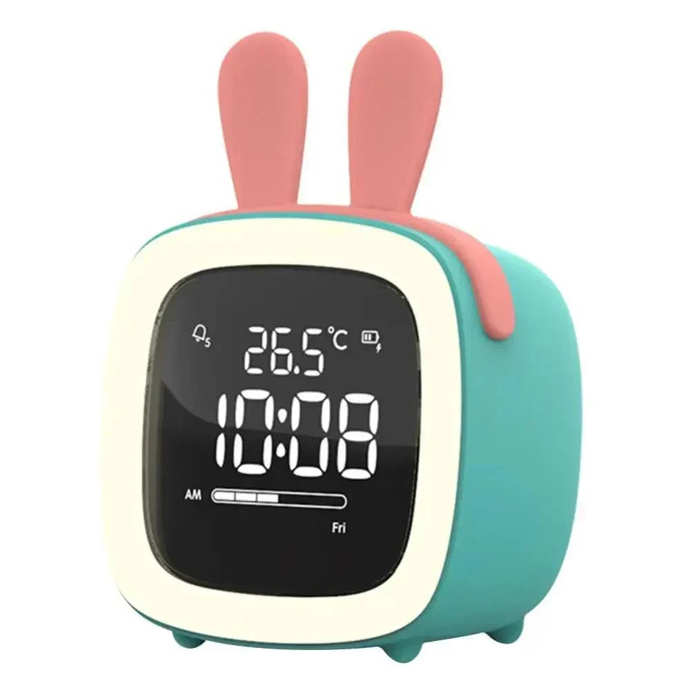 Bunny Alarm Clock with LED Digital Display and Night Light