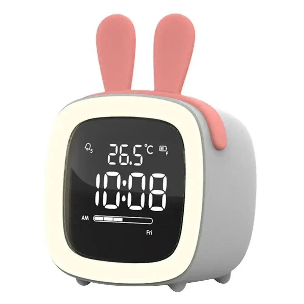 Bunny Alarm Clock with LED Digital Display and Night Light