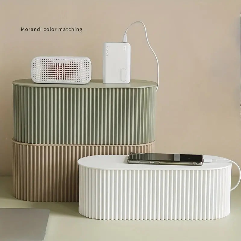 Cable Management Box Desk Organizer - Cable Management & Storage - White