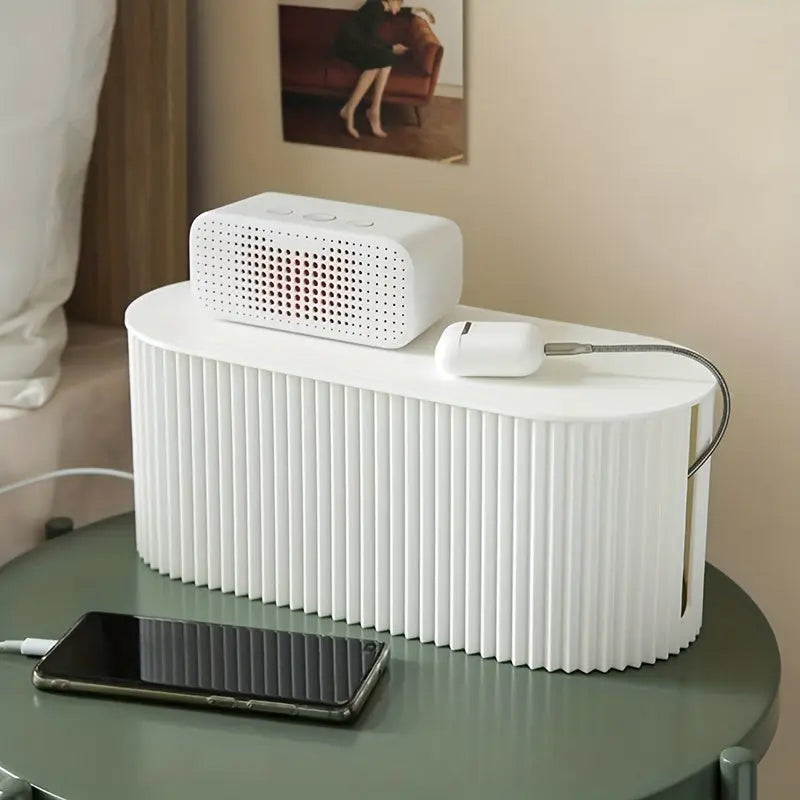 Cable Management Box Desk Organizer - Cable Management & Storage - White