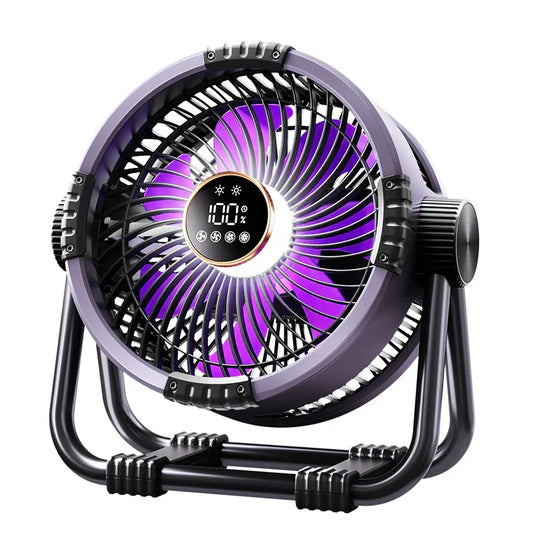 Camping Fan with 20,000mAh Battery, LED Light & Remote Control