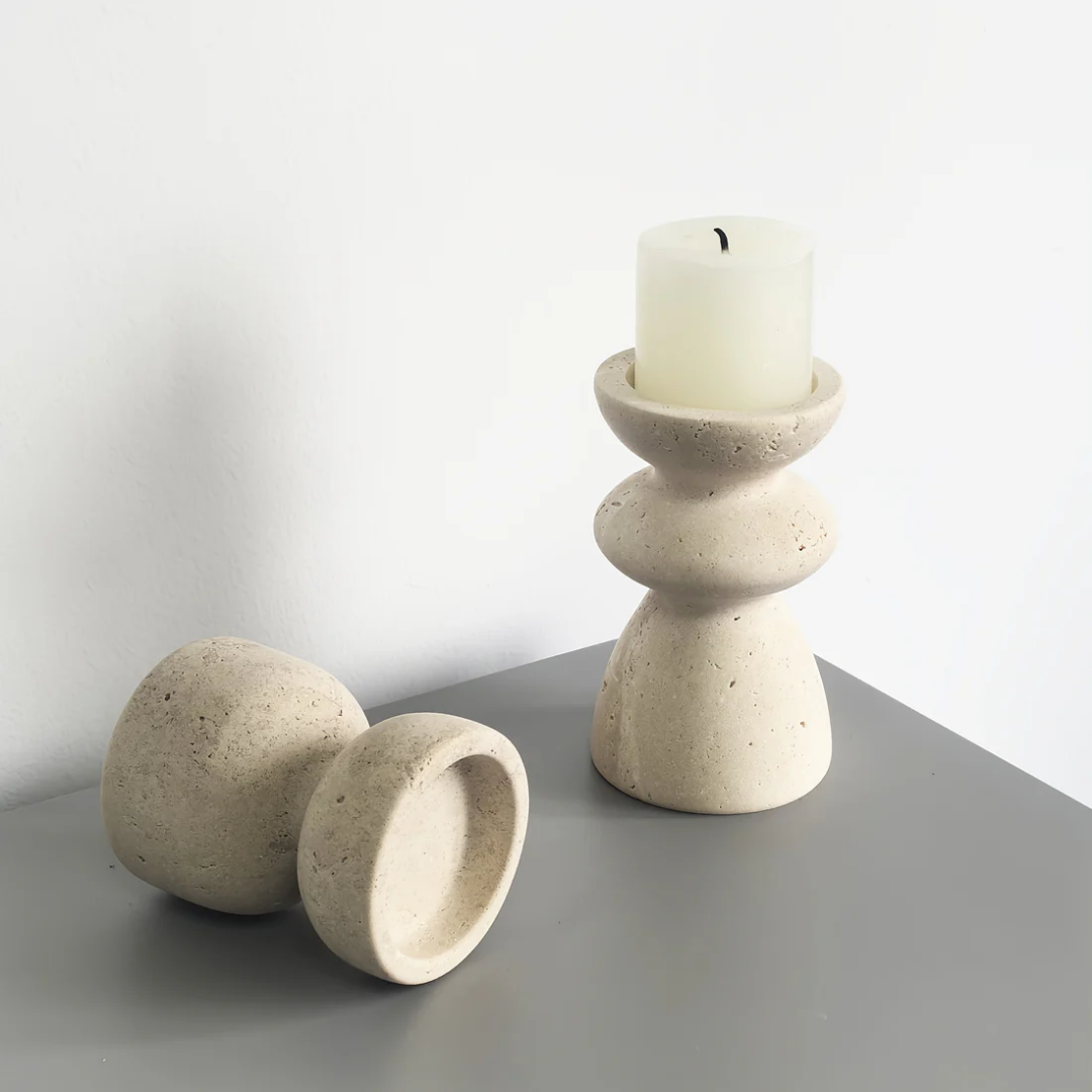 Candle Holder Set - Luxury Natural Stone Candlesticks
