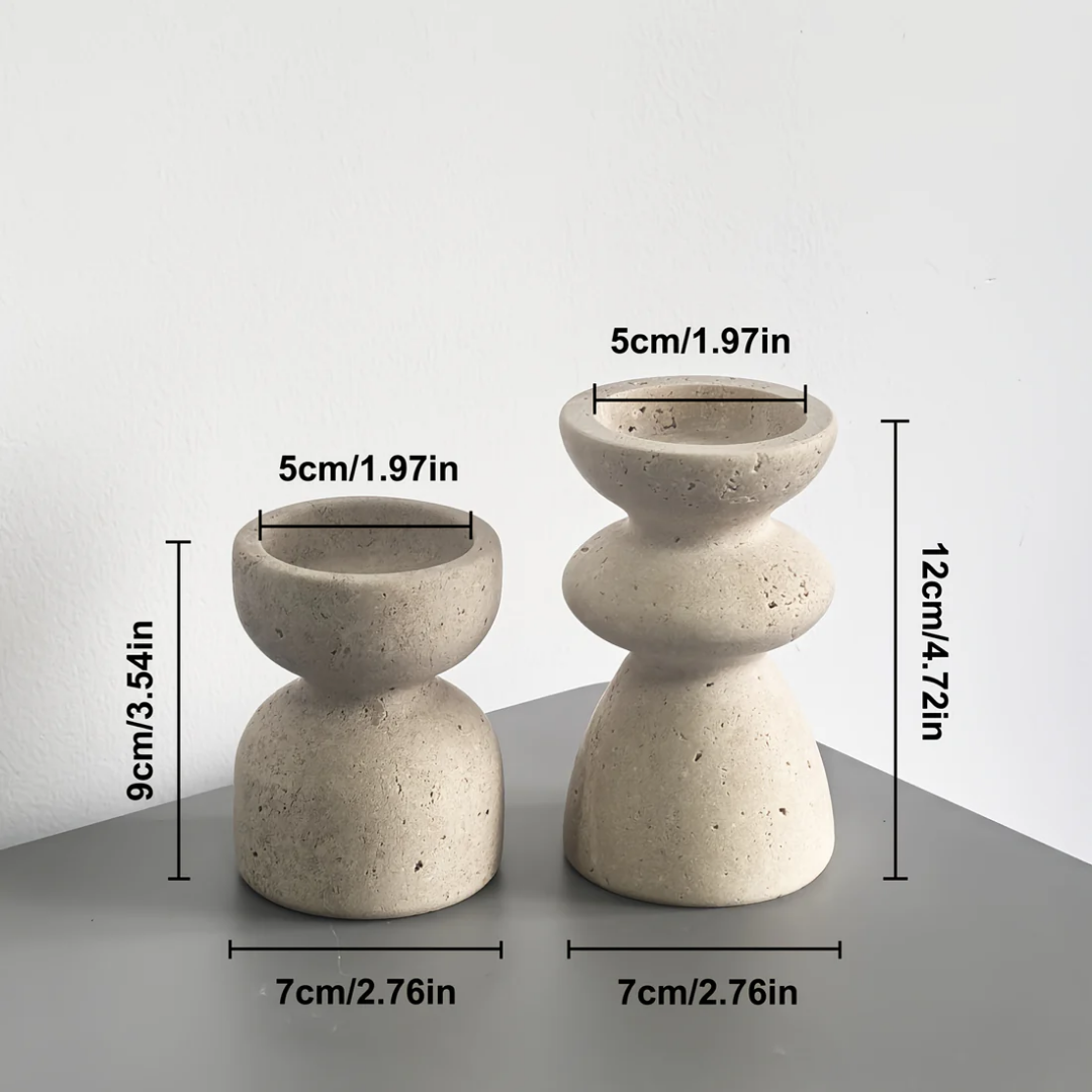 Candle Holder Set - Luxury Natural Stone Candlesticks