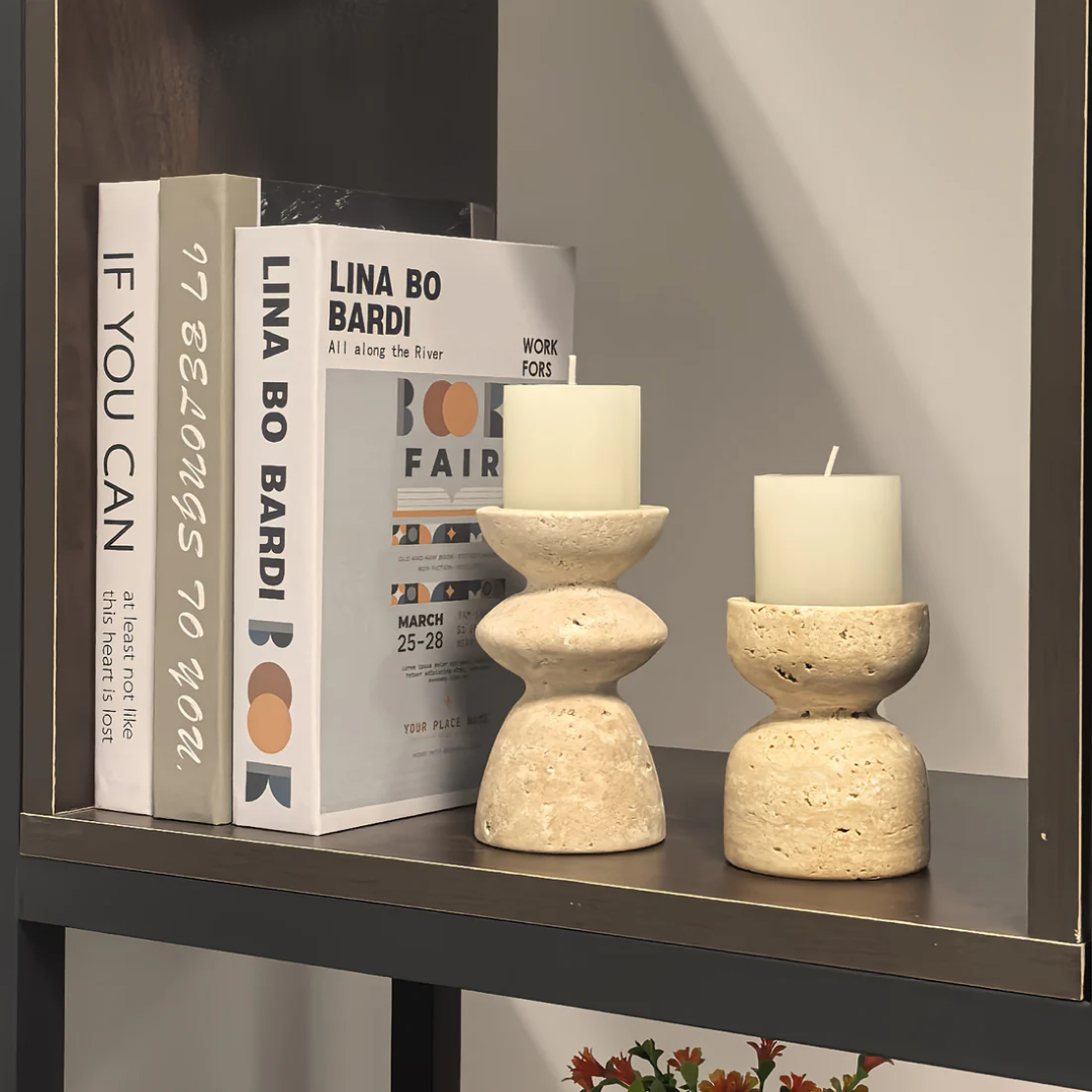 Candle Holder Set - Luxury Natural Stone Candlesticks