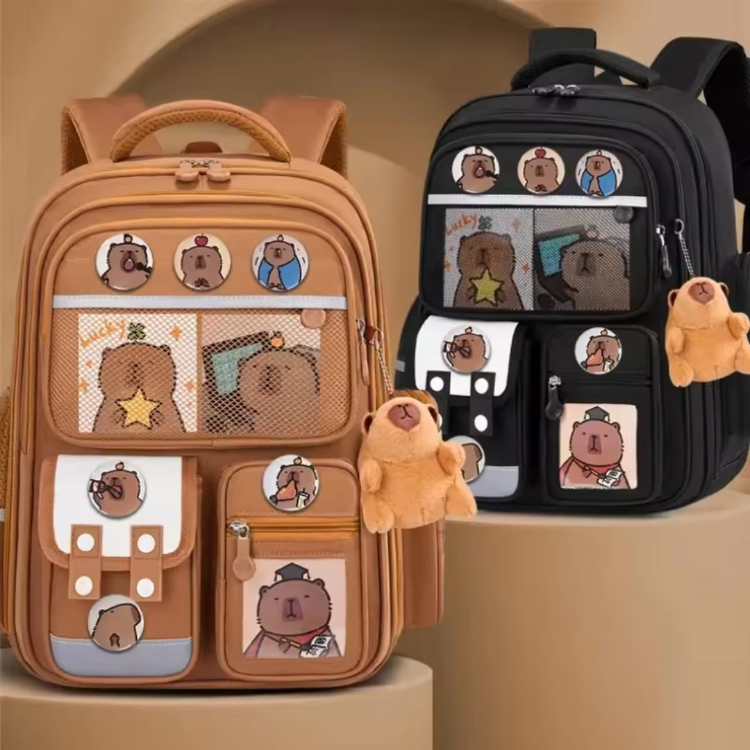 Capybara Waterproof Large-Capacity School Backpack