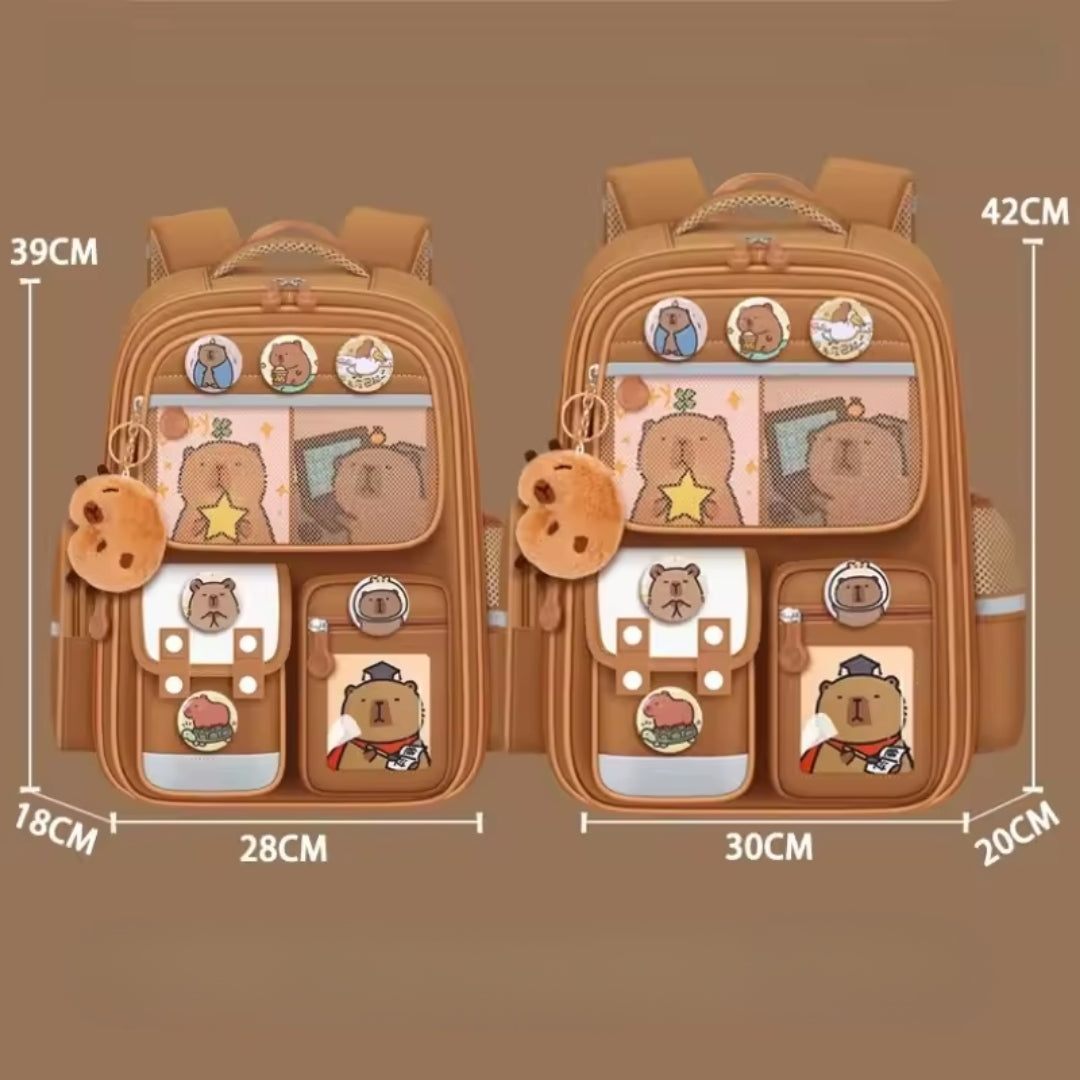 Capybara Waterproof Large-Capacity School Backpack