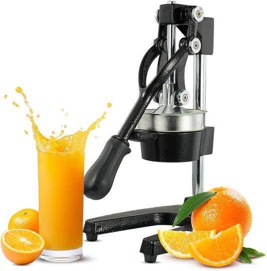 Cast Iron Manual Juice Press with 99% Yield and Stainless Steel Cover