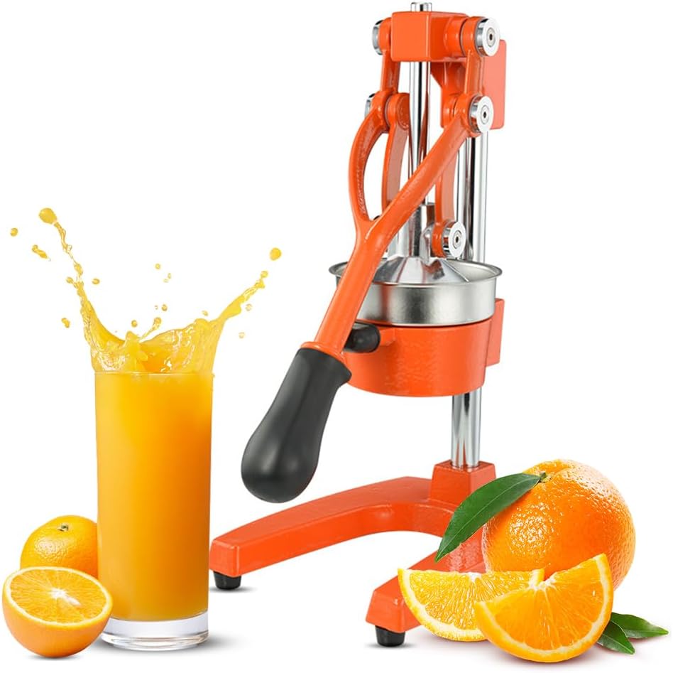 Cast Iron Manual Juice Press with 99% Yield and Stainless Steel Cover