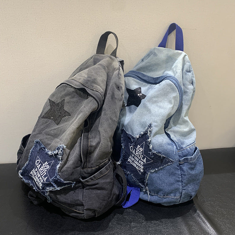 Casual Star Appliqué School Backpack