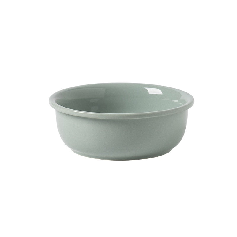 Ceramic Elevated Cat Bowl with Wooden Stand