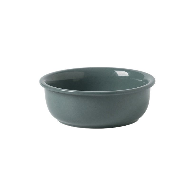Ceramic Elevated Cat Bowl with Wooden Stand