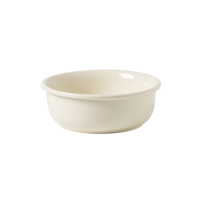 Ceramic Elevated Cat Bowl with Wooden Stand