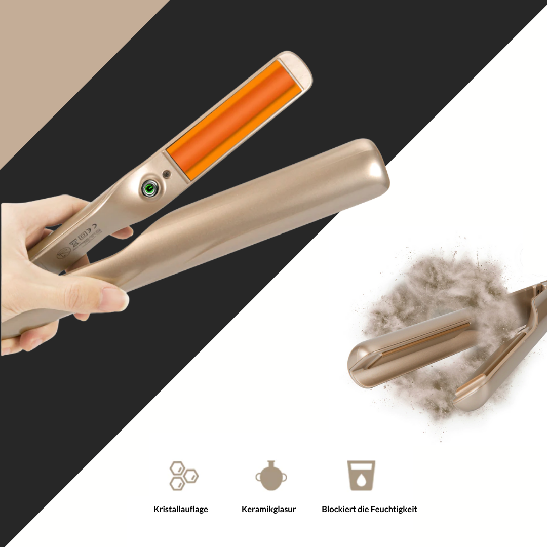 Ceramic Hair Straightener and Curler with Adjustable Heat