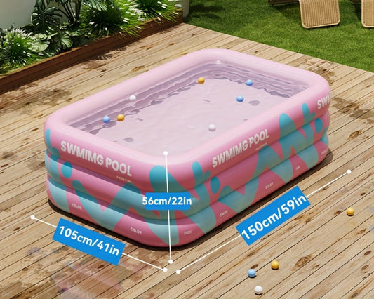 Cheerful Inflatable Garden Swimming Pool – Durable PVC, Perfect for Summer Parties and Family Fun