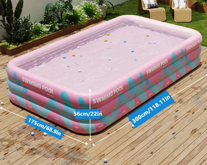 Cheerful Inflatable Garden Swimming Pool – Durable PVC, Perfect for Summer Parties and Family Fun