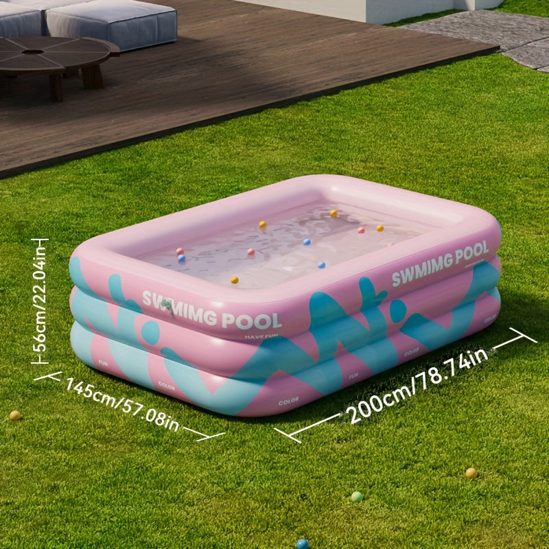 Cheerful Inflatable Garden Swimming Pool – Durable PVC, Perfect for Summer Parties and Family Fun