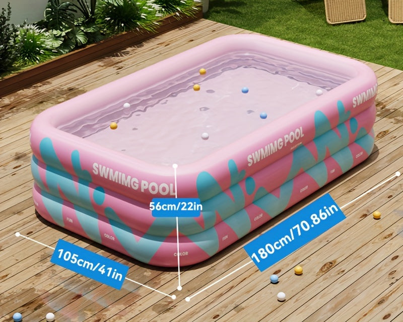 Cheerful Inflatable Garden Swimming Pool – Durable PVC, Perfect for Summer Parties and Family Fun