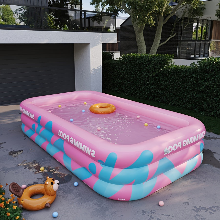 Cheerful Inflatable Garden Swimming Pool – Durable PVC, Perfect for Summer Parties and Family Fun