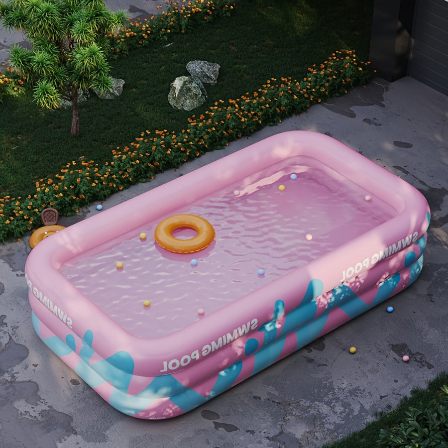 Cheerful Inflatable Garden Swimming Pool – Durable PVC, Perfect for Summer Parties and Family Fun