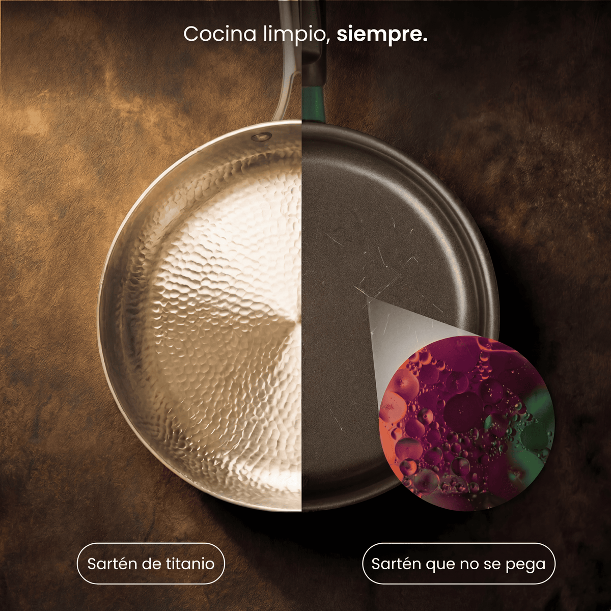 Chemical-Free Natural Non-Stick Titanium Frying Pan