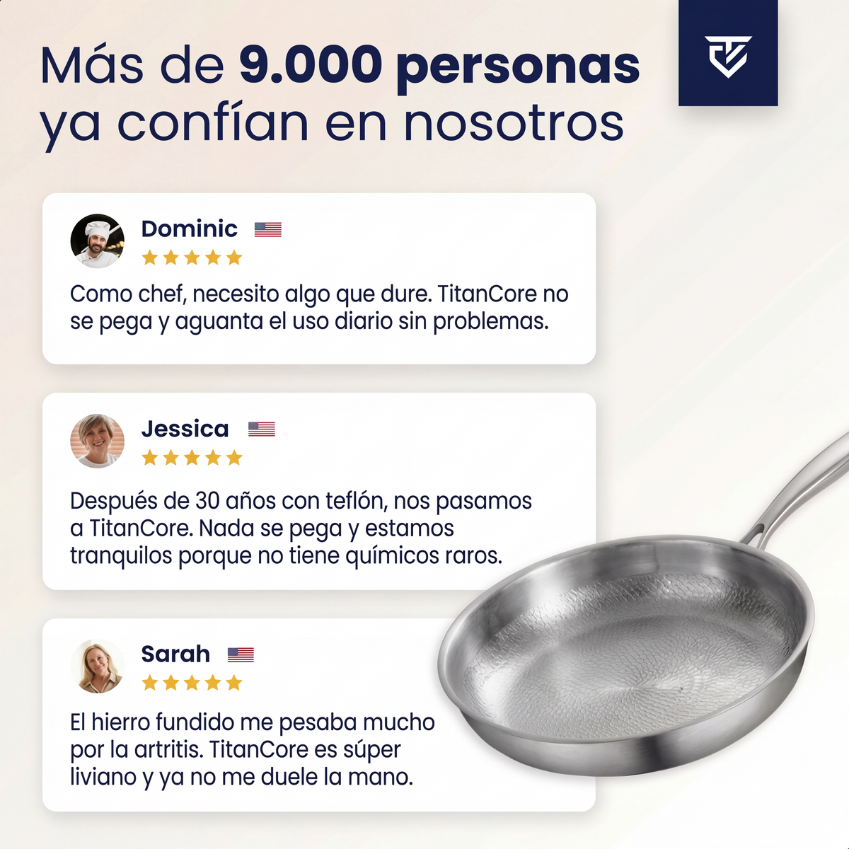 Chemical-Free Natural Non-Stick Titanium Frying Pan