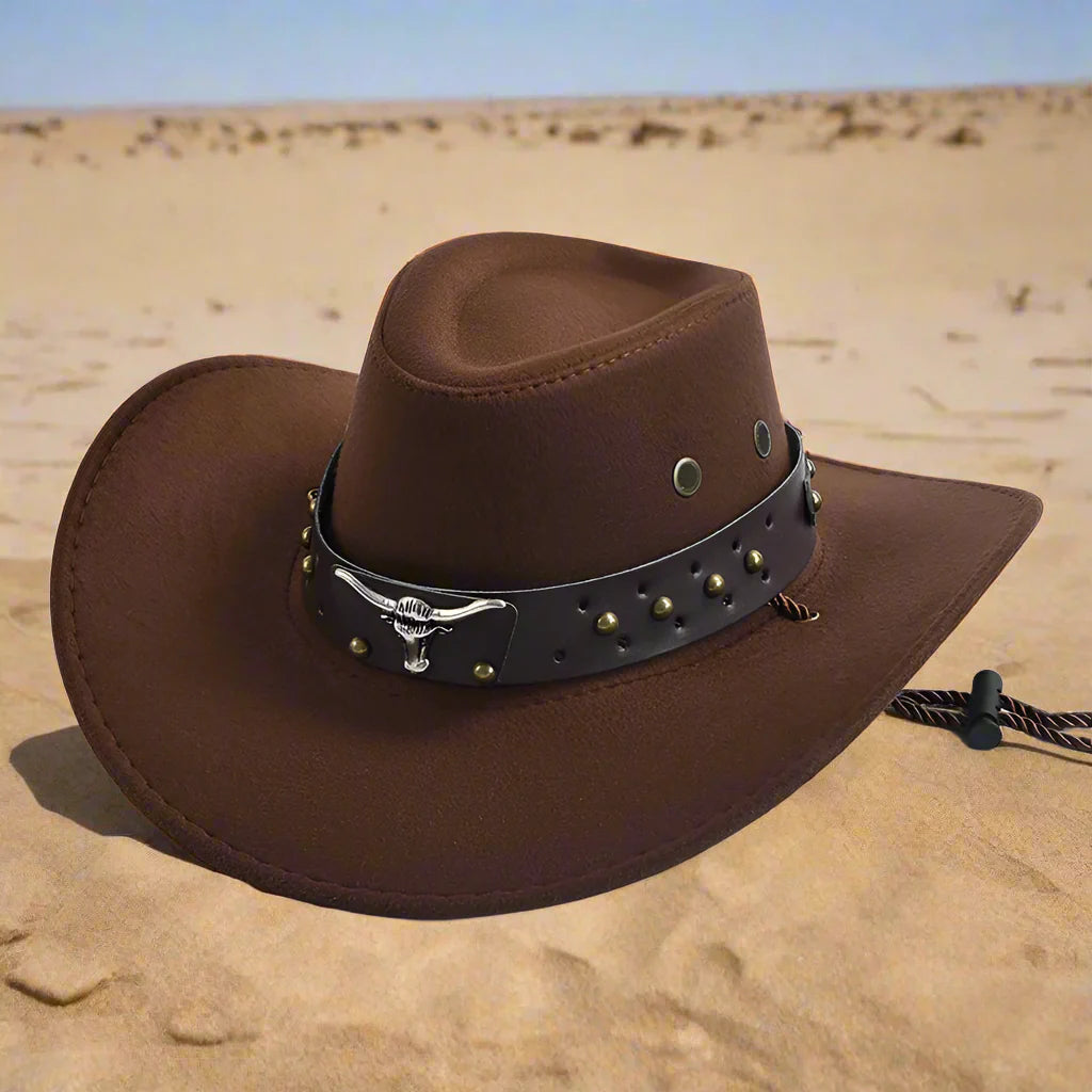 Classic Cowboy Hat with Braided Chin Strap
