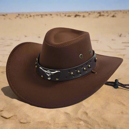 Classic Cowboy Hat with Braided Chin Strap